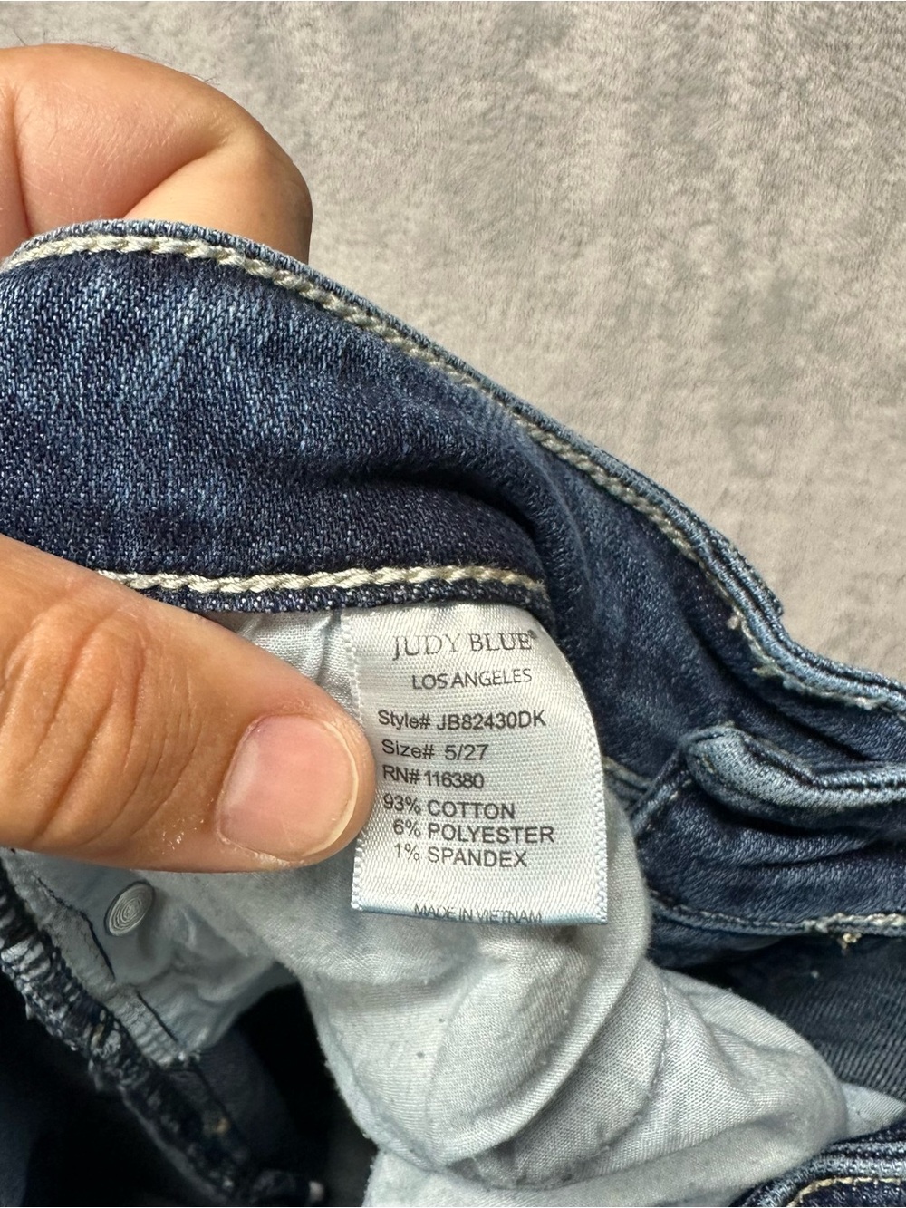Judy Blue Trouser Flare Distressed Button Fly Stretch Jeans Size 5/27 - Picture 10 of 11